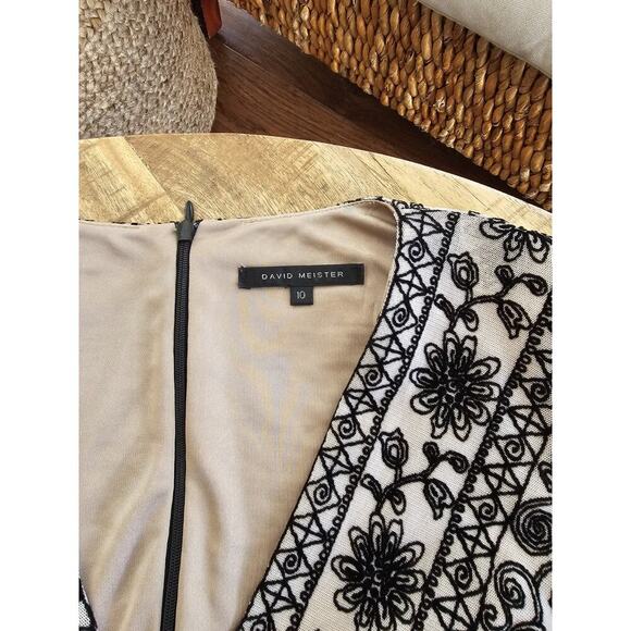 David Meister Vintage Evening Cocktail Dress Women’s Size 10 Lace Trim - Picture 8 of 13